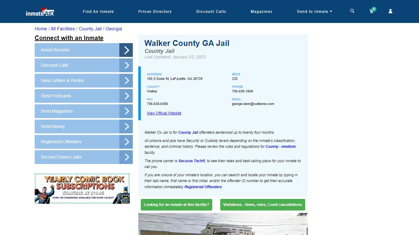 Walker County GA Jail - Inmate Locator - LaFayette, GA