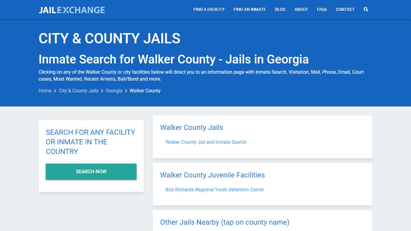 Inmate Search for Walker County | Jails in Georgia - Jail Exchange
