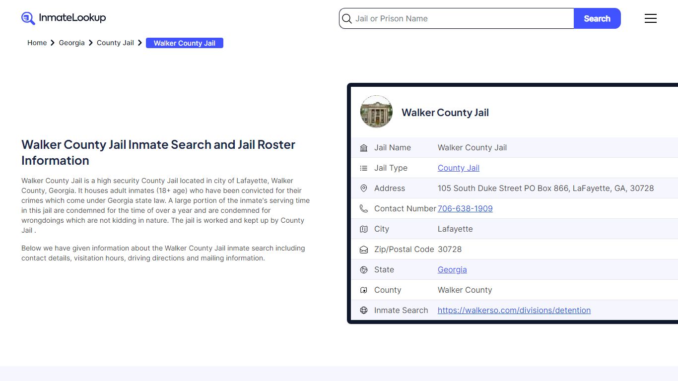 Walker County Jail (GA) Inmate Search Georgia - Inmate Lookup