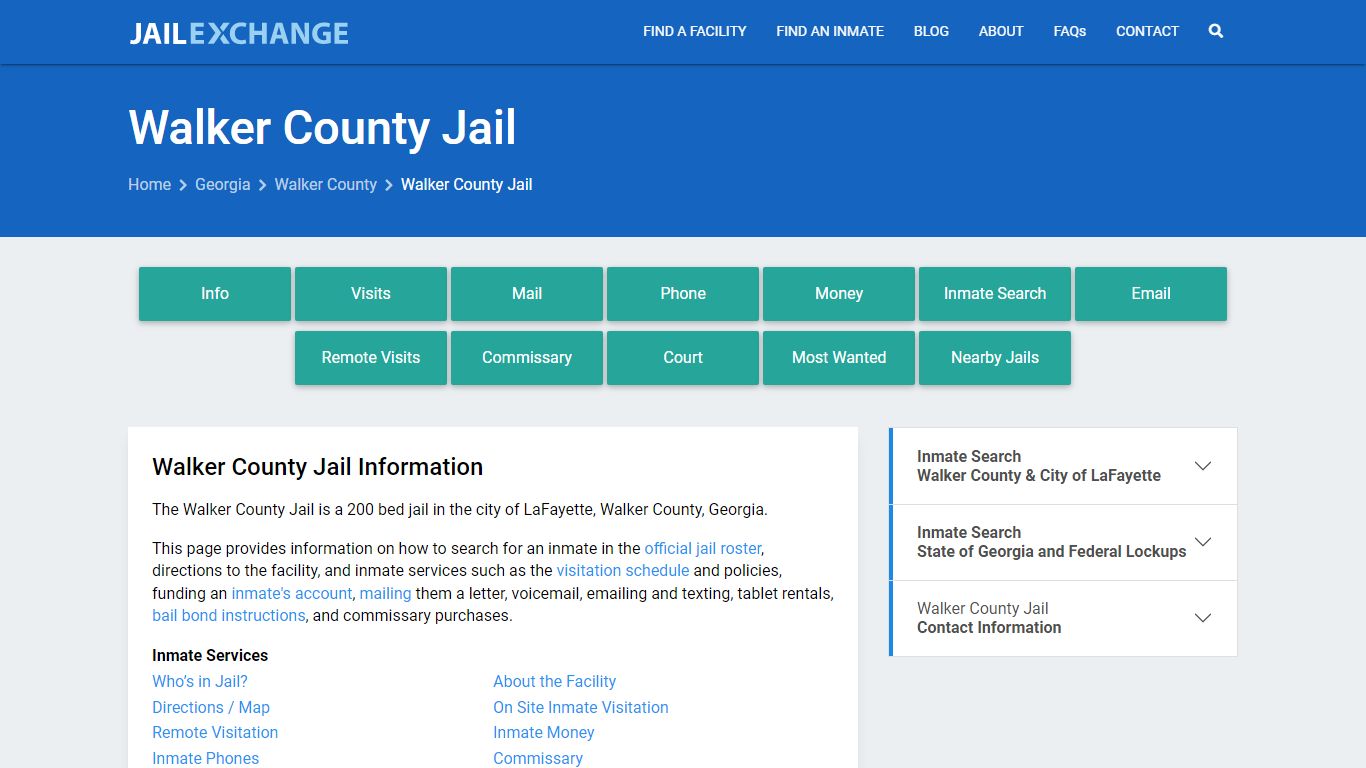Walker County Jail, GA Inmate Search, Information